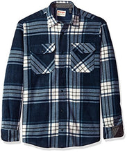 Load image into Gallery viewer, Wrangler mens Long Sleeve Plaid Fleece Jacket Button Down Shirt, Total Eclipse Plaid, Large US
