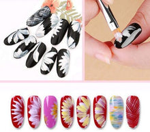 Load image into Gallery viewer, 8 Pcs Nail Brush Pen Gradient Painting Brush Set UV Gel Flower Drawing Pen Purple Handle Manicure Nail Art Polish Pen Tool

