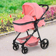 Load image into Gallery viewer, Qaba 2 in 1 Design Lightweight Baby Stroller Basket One-Click Foldable Compact Travel Pushchair w/Reclinable Back Footrest Safety Belt Storage Basket Suspension Wheels for 0-36 Months Pink
