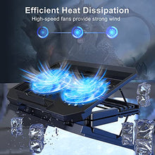 Load image into Gallery viewer, LIENS Laptop Cooling Pad with Adjustable Height Two 5.1 Inches Fan 2 USB Ports Suitable for 12"-15.6" Laptops（Black）
