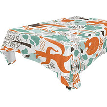 Load image into Gallery viewer, ALAZA Floral Cute Fox Tablecolth Table Cover for Party Dining Room Kitchen Decor,60 X 90,Stain and Wrinkle Resistant Washable Rectangle Table Cloth
