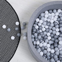 Load image into Gallery viewer, GOGOSO Ball Pit Balls - Plastic Play Pit Balls Crawl Balls with Color Grey, Light Grey, White for Baby Kids Playpen Pool, 2.2 Inch, 100 pcs
