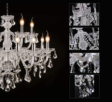 Load image into Gallery viewer, Clear 15 Lights K9 Crystal Chandelier Modern Luxurious Light Candle Pendant Lamp Ceiling Living Room Lighting for Dining Living Room Bedroom Hallway Entry 32x35 Inch Gifts（Color Clear)
