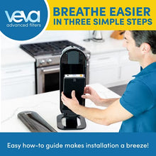 Load image into Gallery viewer, VEVA 8000 Elite Pro Series Black Air Purifier for Home &amp; Large Room, 325 Sq Ft., HEPA Filter &amp; 4 Premium Activated Carbon Pre Filters Removes Allergens, Smoke, Dust, Pet Dander &amp; Odor Complete Tower Air Cleaner Home &amp; Office
