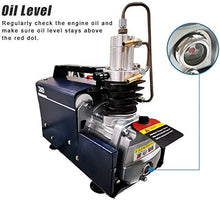Load image into Gallery viewer, HPDAVV Protable PCP Air Compressor 4500Psi/30Mpa/300BAR - 1.5KW/110V/60Hz - Auto Stop - Pressure Customized - Paintball &amp; SCUBA HPA Tank Filling Pump
