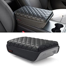 Load image into Gallery viewer, KMMOTORS Model 3, Model y Console Cover, Armrest Cushion, Accessories, Gadgets, Vegan Leather, Console Lid Protector (Black)
