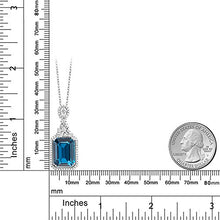 Load image into Gallery viewer, Gem Stone King 925 Sterling Silver London Blue Topaz Pendant Necklace For Women (9.10 Cttw, Emerald Cut 14X10MM, Gemstone Birthstone with 18 Inch Silver Chain)
