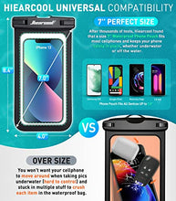 Load image into Gallery viewer, Universal Waterproof Case,Hiearcool Waterproof Phone Pouch Compatible for iPhone 13 12 11 Pro Max XS Max Samsung Galaxy s10 Google Up to 7.0", IPX8 Cellphone Dry Bag for Vacation-2 Pack

