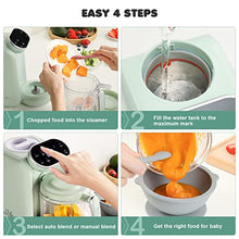 Load image into Gallery viewer, Baby Food Maker, 5 in 1 Baby Food Processor, Smart Control Multifunctional Steamer Grinder with Steam Pot, Auto Cooking &amp; Grinding, Baby Food Warmer Mills Machine
