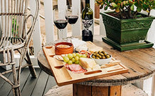 Load image into Gallery viewer, HHXRISE Bamboo Cutting Board With 3 Built-In Compartments And Juice Grooves - Kitchen Chopping Board for Meat (Butcher Block) Cheese and Vegetables (M 15.2x10.5'')
