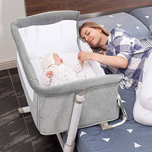 Load image into Gallery viewer, Baby Bassinet,RONBEI Bedside Sleeper,Baby Bed to Bed,Babies Crib Bed, Adjustable Portable Bed for Infant/Baby Boy/Baby Girl/Newborn (Light Grey)
