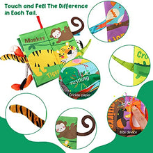 Load image into Gallery viewer, beiens Baby Books Toys, Touch and Feel Crinkle Cloth Books for Babies, Infants &amp; Toddler, Early Development Interactive Car &amp; Stroller Soft Toys Gifts for Boys &amp; Girls (Jungle Tails-1 Book)
