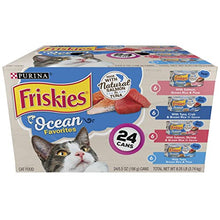 Load image into Gallery viewer, Purina Friskies Ocean Favorites Wet Cat Food Pate and Meaty Bits Variety Pack With Salmon and Tuna - (24) 5.5 oz. Cans

