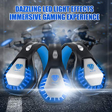 Load image into Gallery viewer, Pacrate Gaming Headset for Xbox One,Xbox Series X,PS4, PS5,PC, Mac,Laptop with Noise Cancelling Mic - Surround Gaming Headphones - Soft Memory Over Ear PS4 Headset with LED Light for Child, Men, Women
