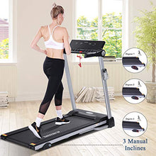 Load image into Gallery viewer, MaxKare Folding Treadmill Electric Motorized Running Machine with 15 Pre-Set Programs 2.5HP Power 8.5 MPH Max Speed White LED Display and Mobile Phone &amp; Water Bottle Holder for Indoor Exercise
