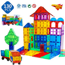 Load image into Gallery viewer, Magnet Building Tiles 130 Pcs 3D Toys Magnets Magnetic Blocks Set Preschool Toys Gifts for 3 4 5 Years Old Age Boys Girls and Toddlers.
