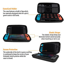 Load image into Gallery viewer, Orzly Carry Case Compatible with Nintendo Switch and New Switch OLED Console - Black Protective Hard Portable Travel Carry Case Shell Pouch with Pockets for Accessories and Games
