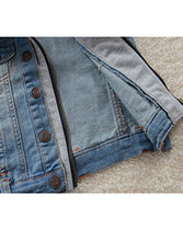 Load image into Gallery viewer, Mallimoda Kids Boys Girls Hooded Denim Jacket Zipper Coat Outerwear Style 2 Blue13--14 Years
