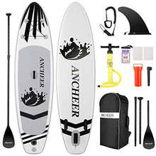 Load image into Gallery viewer, ANCHEER Inflatable Stand Up Paddle Board (6 Inches Thick), iSUP Package W/Premium SUP Accessories &amp; Backpack, Wide Non-Slip Deck, Big Fin, Adjustable Paddle, Leash, Hand Pump,Youth &amp; Adult
