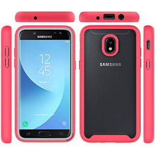Load image into Gallery viewer, Phone Case for Samsung Galaxy J3 Orbit J 3 Star 2018 3J Achieve with Tempered Glass Screen Protector Clear Cover and Bumper Hybrid Cell Accessories Glaxay J3V V 3rd Gen SM J337A J337V J337 Cases Red
