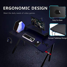 Load image into Gallery viewer, GTRACING Gaming Desk Computer Table Office PC Workstation with Shelf, Cup Holder, Headphone Holder, Built-in Power Strip 3 Outlets &amp; 2 USB Ports K-Shaped 45'' E-Sports Gamer Desk,Red
