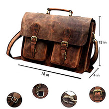 Load image into Gallery viewer, 16 Inch Vintage Computer Leather Laptop Messenger Bags for Men Leather Briefcase Shoulder Bag Man &amp; Women Bag
