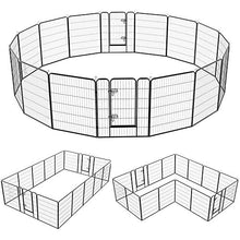Load image into Gallery viewer, YAHEETECH 40-inch 16 Panel Dog Playpen - Heavy Duty Foldable Metal Pets Playpen Dog Exercise Pen Barrier Kennel with Door Portable Cat Duck Chicken Puppy Fence Outdoor &amp; Indoor Black
