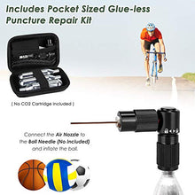 Load image into Gallery viewer, WOTOW Bike Tire CO2 Inflators Kits, Quick Inflate Bicycle Pumps Nozzle with Insulated Sleeve | Glueless Puncture Kit | Fits Presta and Schrader Valve |No Cartridge Included (Black)
