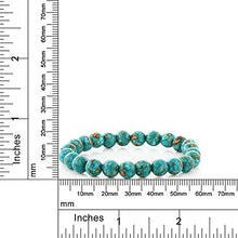 Load image into Gallery viewer, Gem Stone King Stunning Round 8MM Blue Green Simulated Turquoise Round Stretchy Bracelet
