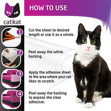 Load image into Gallery viewer, Catikat XL Furniture Protectors from Cats 10 Pack - Safe Couch Protector from Cats - Larger 17" x 12" Cat Scratch Deterrent Training Tape Sheets - Transparent Cat Anti Scratching Protection Guards
