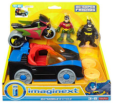 Load image into Gallery viewer, Fisher-Price Imaginext DC Super Friends, Batmobile &amp; Cycle, What’s the coolest way for kids to cruise around Gotham City
