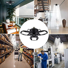 Load image into Gallery viewer, Motion Activated LED Garage Lights, 80W Motion Sensor Deformable LED Garage Ceiling Lights with 3 Adjustable Wings, 8000LM, E26 LED Shop Lights for Warehouse, Barn, Basement
