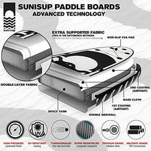 Load image into Gallery viewer, SUNISUP SUP Inflatable Paddle Board, 10.6’ x 30” x 6", Non-Slip Stand Up Deck with Detachable Kayak Seat, Fishing Rod Mount, Paddleboard Accessories with Air Pump, Bag, Ankle Leash, Go Pro Mount
