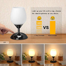 Load image into Gallery viewer, Boncoo Touch Control Table Lamp Dimmable Small Lamp Ambient Light with White Opal Glass Shade Simple Night Light Modern Accent Lamp Bedside Nightstand Lamp for Bedroom Living Room, E12 Bulb Included
