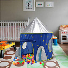 Load image into Gallery viewer, ELEOPTION Kids Play Tent Indoor Outdoor 3-in-1 Space Ship Play Tent for Boys Girls, Babies and Toddlers, Folding Kids Play Tent with Tunnel, Ball Pit Playhouse
