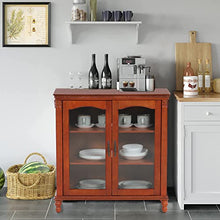 Load image into Gallery viewer, MAISON ARTS Buffet &amp; Sideboard Kitchen Storage Cabinet w/Adjustable Shelves Buffet Cabinet w/Glass Doors China Cabinet for Kitchen Dining Room Living Room, Embossed Frame
