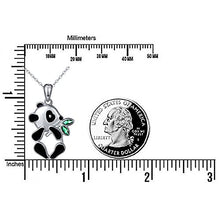 Load image into Gallery viewer, S925 Sterling Silver Lovely Panda Eat Bamboo Pendant Necklace
