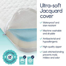 Load image into Gallery viewer, hiccapop Tri-fold Pack n Play Mattress Pad with Firm (for Babies) &amp; Soft (Toddlers) Sides | Portable Foldable Playard Mattress, Playpen Mattress for Pack and Play Crib | Includes Carry Case
