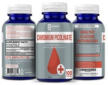 Load image into Gallery viewer, Ahana Nutrition Chromium Picolinate Supplement - Maintains Blood Sugar Levels &amp; Aids Healthy Weight Loss (100 Capsules)
