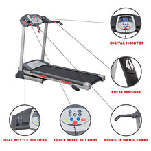 Load image into Gallery viewer, Sunny Health &amp; Fitness Exercise Treadmills, Motorized Running Machine for Home with Folding, Easy Assembly, Sturdy, Portable and Space Saving - SF-T7603, Grey
