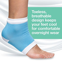 Load image into Gallery viewer, ZenToes Moisturizing Heel Socks 2 Pairs Gel Lined Toeless Spa Socks to Heal and Treat Dry, Cracked Heels While You Sleep (Regular, Blue)
