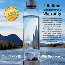 Load image into Gallery viewer, Crystal Water Bottle Elixir Set | Includes Authentic Amethyst &amp; Clear Quartz Crystals And Healing Stones | Black Neoprene Sleeve | Drink Gem Infused Water On The Go

