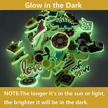 Load image into Gallery viewer, FOOIND 45PCS Shoe Charms Glow in the Dark &amp; 1 Wristbands ,Food Pattern Shoe Charms for Croc Clog Shoes Bands Bracelet Wristband Party, Dinosaur Pattern Shoe Charms for Teens Children Birthday Gifts
