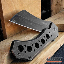 Load image into Gallery viewer, KCCEDGE BEST CUTLERY SOURCE EDC Pocket Knife Camping Accessories Razor Sharp Ball Bearing Survival Cleaver Folding Knife Camping Gear Survival Kit 55211 (Stonewash Grey)
