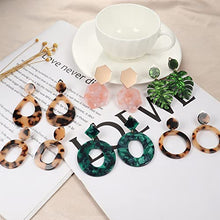 Load image into Gallery viewer, HANPABUM 6Pairs Clip On Dangle Earrings for Women Lightweight Statement Non Pierced Bohemian Rattan Acrylic Earrings
