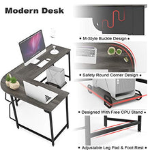 Load image into Gallery viewer, Teraves Modern L-Shaped Desk Corner Computer Desk Home Office Study Workstation Wood &amp; Steel PC Laptop Gaming Table (Small, Black Oak)
