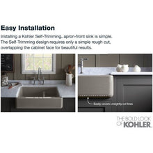 Load image into Gallery viewer, KOHLER Whitehaven Farmhouse Sink, Self-Trimming Tall Apron Front, K-6489-0, White
