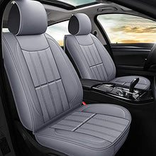 Load image into Gallery viewer, AOOG Leather Car Seat Covers, Leatherette Automotive Vehicle Cover for Cars SUV Pick-up Truck, Universal Non-Slip Vehicle Cover Waterproof Interior Accessories, Full Set, Gray

