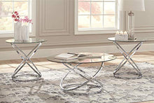 Load image into Gallery viewer, Signature Design by Ashley - Madanere Contemporary 3-Piece Table Set - Includes Cocktail Table &amp; Two End Tables, Chrome Finish
