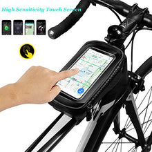 Load image into Gallery viewer, WILD MAN Bike Phone Mount Bag, Cycling Waterproof Front Frame Top Tube Handlebar Bag with Touch Screen Holder Case for iPhone X XS Max XR 8 7 Plus, for Android/iPhone Cellphones Under 6.5”

